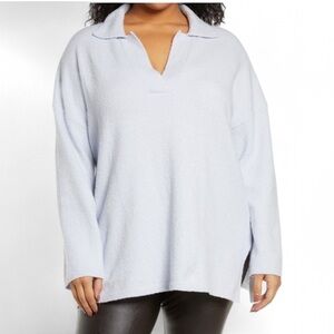 Open Edit Blue Ice Oversized Polo Sweater 1X